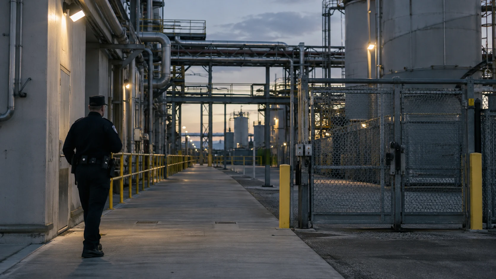 Industrial plant perimeter and gate