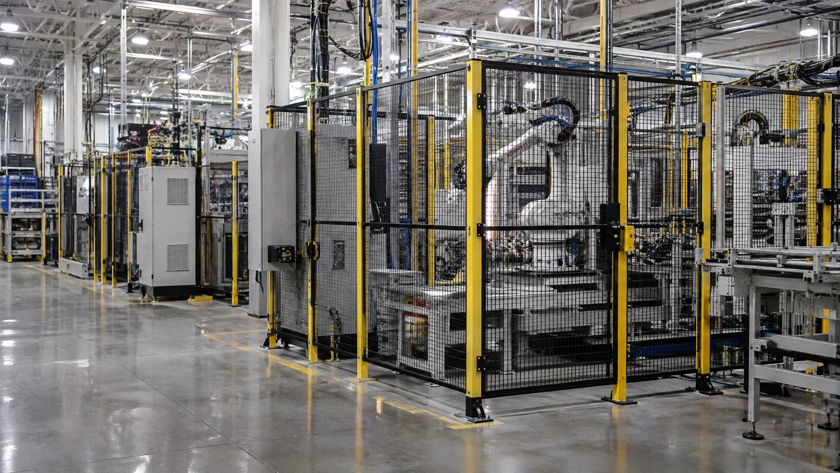 Manufacturing plant with production lines