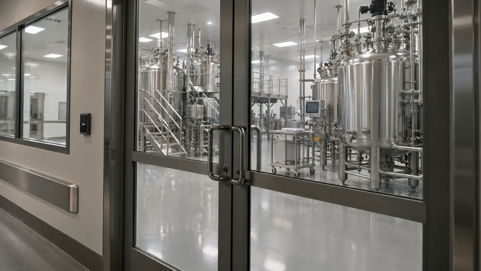 Pharmaceutical facility with controlled entry