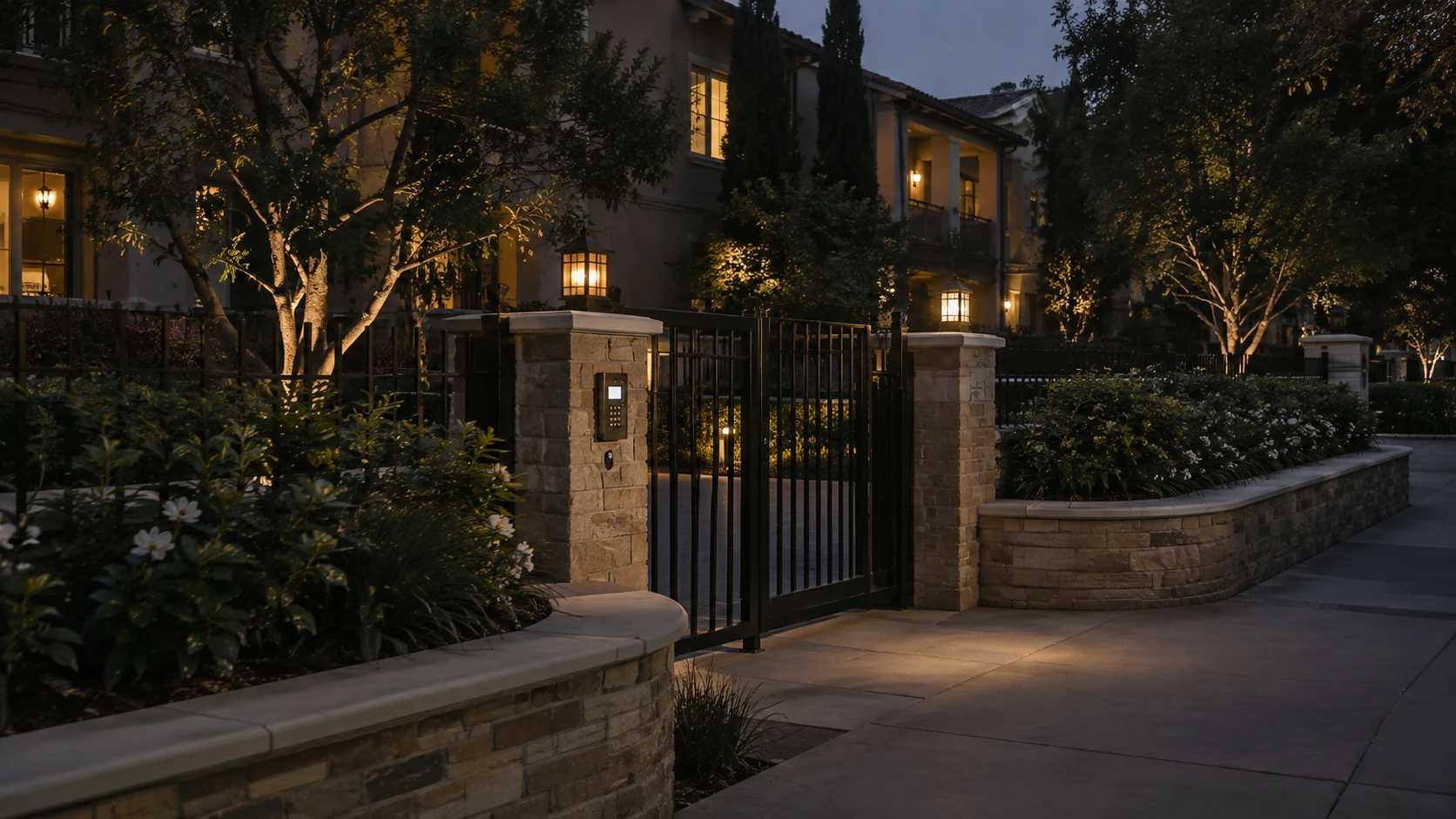 Residential street and community entrance