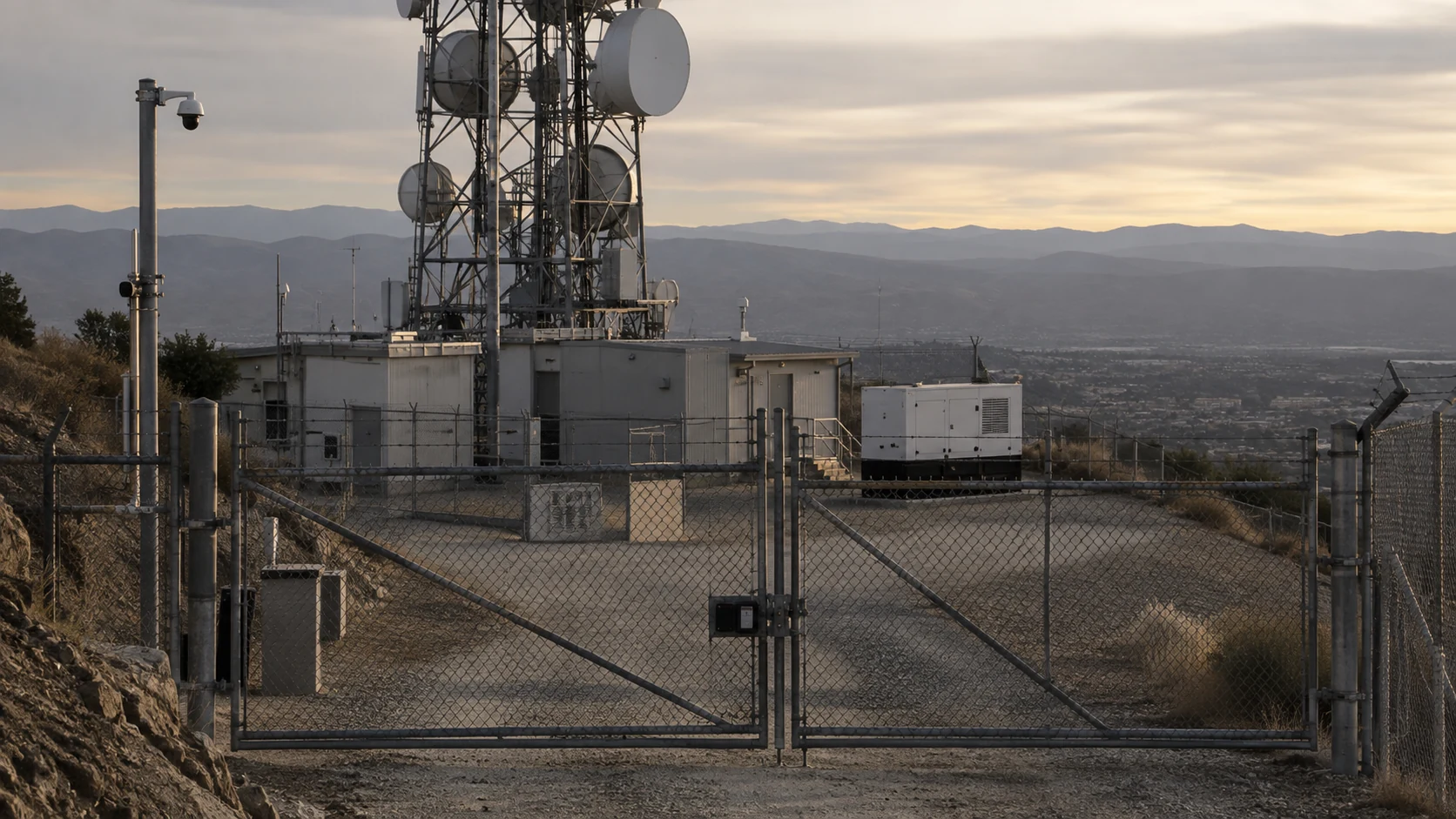 Telecommunications site with secured equipment